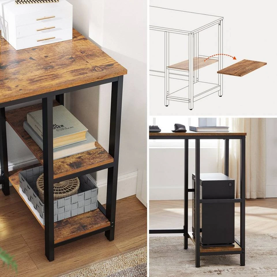 VASAGLE Schreibtisch »LWD72X LWD72MB«, L-förmiger Computertisch, Eckschreibtisch, greige Vintage 14 VASAGLE Schreibtisch »LWD72X LWD72MB«, L-förmiger Computertisch, Eckschreibtisch, greige Vintage – Bild 12