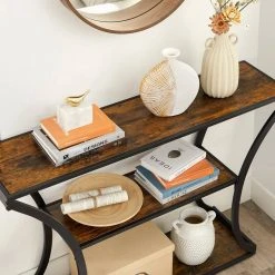 VASAGLE Konsolentisch »LNT089B01«, Flurtisch, verlängerte Tischplatte, Wohnzimmer, Flur, Schlafzimmer, vintage -Vasagle Auslauf Geschäft 7376ea3a 53fe 496c aff4 2db287dd67a9