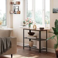 VASAGLE Konsolentisch »LNT81BX LNT081B02«, Flurtisch mit 2 Gitterablagen, Beistelltisch, Sideboard, Wohnzimmer, Flur, schmal, vintage Greige-schwarz -Vasagle Auslauf Geschäft 74d6f8c2 8b6b 4371 b9ee 3a2e06c4ae3b