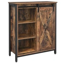 VASAGLE Aktenschrank »LSC88BX« Sideboard mit Schiebetür und verstellbaren Regalebenen, Homeoffice, Flur, Wohnzimmer, 70 x 30 x 80 cm, vintage -Vasagle Auslauf Geschäft 7561eae8 94d7 48b3 9d62 79fcb429a172