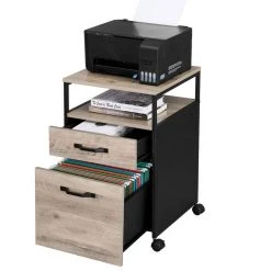 VASAGLE Aktenschrank »OFC71X OFC071B02« Rollcontainer mit 2 Schubladen, vintage Greige-schwarz -Vasagle Auslauf Geschäft 75c13edf 2221 4b43 ad70 d58fde2794e0