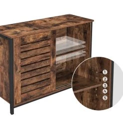 VASAGLE Kommode »LSC081B01«, Sideboard, Küchenschrank mit Schiebetüren, Wohnzimmer, Flur, Homeoffice, Stahlgestell, Breite 100 cm, vintage -Vasagle Auslauf Geschäft 76b7cbba 657f 4a63 a7f7 609dff3b3a54