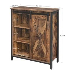 VASAGLE Aktenschrank »LSC88BX« Sideboard mit Schiebetür und verstellbaren Regalebenen, Homeoffice, Flur, Wohnzimmer, 70 x 30 x 80 cm, vintage -Vasagle Auslauf Geschäft 7835a675 9c16 4ab8 8eda dee25bd49e2c