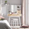 VASAGLE Schminktisch »RDT32K«, Frisiertisch, Kosmetiktisch mit Hocker, 4 Schubladen, weiß-naturfarben 1 VASAGLE Schminktisch »RDT32K«, Frisiertisch, Kosmetiktisch mit Hocker, 4 Schubladen, weiß-naturfarben -Vasagle Auslauf Geschäft 7965a1c6 a058 4861 9f3f d68d8fa226a7