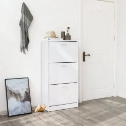 VASAGLE Schuhschrank »LBC03« Schuhregal mit 3 Klappen und Ebenen, perfekt für schmale Flure, 60 x 24 x 120 cm (L x B x H) Eichenfarben, Vintage, Weiß 39 VASAGLE Schuhschrank »LBC03« Schuhregal mit 3 Klappen und Ebenen, perfekt für schmale Flure, 60 x 24 x 120 cm (L x B x H) Eichenfarben, Vintage, Weiß -Vasagle Auslauf Geschäft 7b5817ca e71c 4da4 b743 d19edf3fc1e4