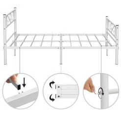 VASAGLE Metallbett »RMB061 RMB063«, Einzelbett, Doppelbett, mit Lattenrost und Bettgestell, für kleine Räume, Gästebett Schwarz, Weiß 62 VASAGLE Metallbett »RMB061 RMB063«, Einzelbett, Doppelbett, mit Lattenrost und Bettgestell, für kleine Räume, Gästebett Schwarz, Weiß -Vasagle Auslauf Geschäft 7c2c8f3a f692 4ce1 8c24 5548a4f727d1