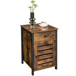 VASAGLE Nachtschrank »LET063B01« Beistelltisch mit Lamellentür, Industrie-Design, vintage -Vasagle Auslauf Geschäft 7e0b3fe1 1b0b 425c aa8f 43df9af6095d
