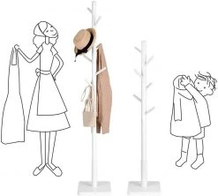 VASAGLE Garderobenständer »RCR010W02«, Kleiderständer, Massivholz, freistehend, Baumform, 8 Haken für Jacken, weiß -Vasagle Auslauf Geschäft 80305fc0 23aa 4e39 903d 23cfc285f083