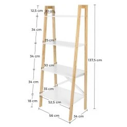 VASAGLE Standregal »LLS200N01 LLS200W01«, Bücherregal, Leiterregal mit 4 Ebenen Natur, Wei&szlig; -Vasagle Auslauf Geschäft 80d99dd8 3e38 4256 b515 45e32e51a215