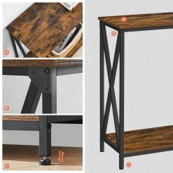 VASAGLE Konsolentisch »LNT088B01 LNT100B01«, Beistelltisch, Flurtisch, Sofatisch, 100 x 35 x 80 cm, für Wohnzimmer, Flur, vintagebraun-schwarz -Vasagle Auslauf Geschäft 810f278b 59a2 45b3 9067 0df080c6e341