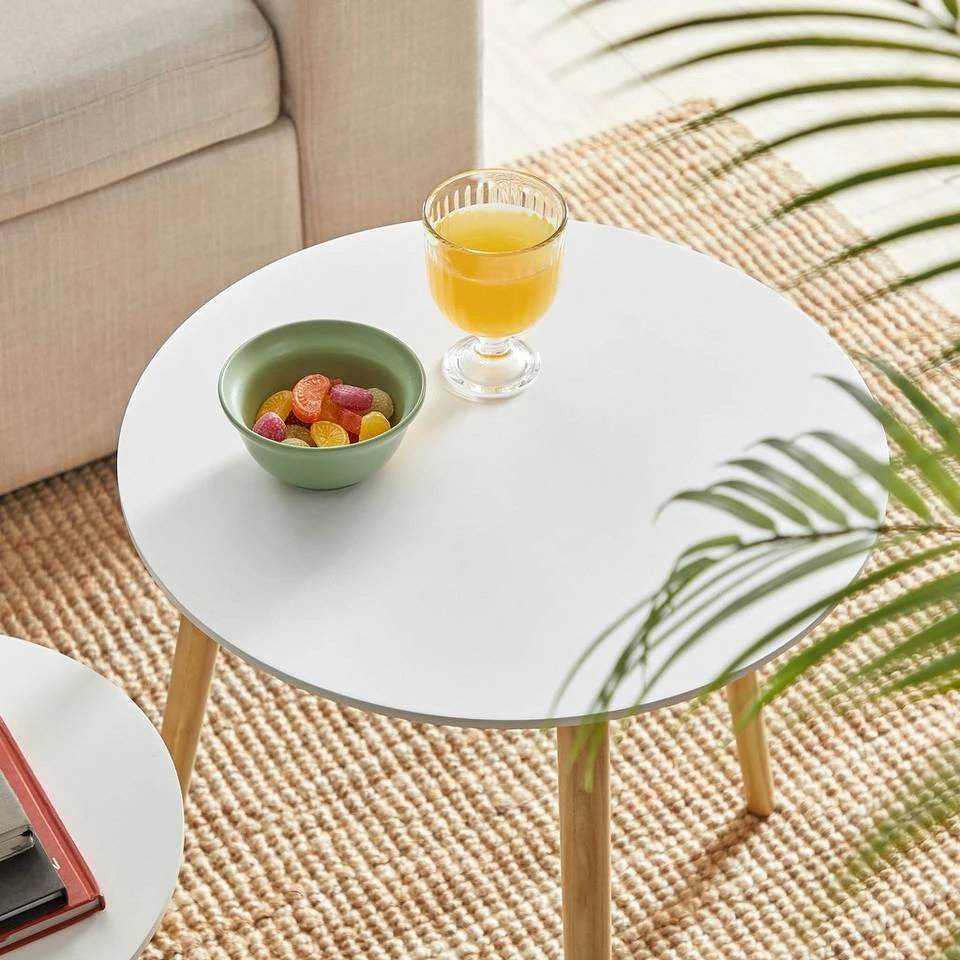 VASAGLE Beistelltisch »LET07WN«, Beistelltisch-Set rund, Sofatische, Couchtische, weiß 9 VASAGLE Beistelltisch »LET07WN«, Beistelltisch-Set rund, Sofatische, Couchtische, weiß – Bild 7