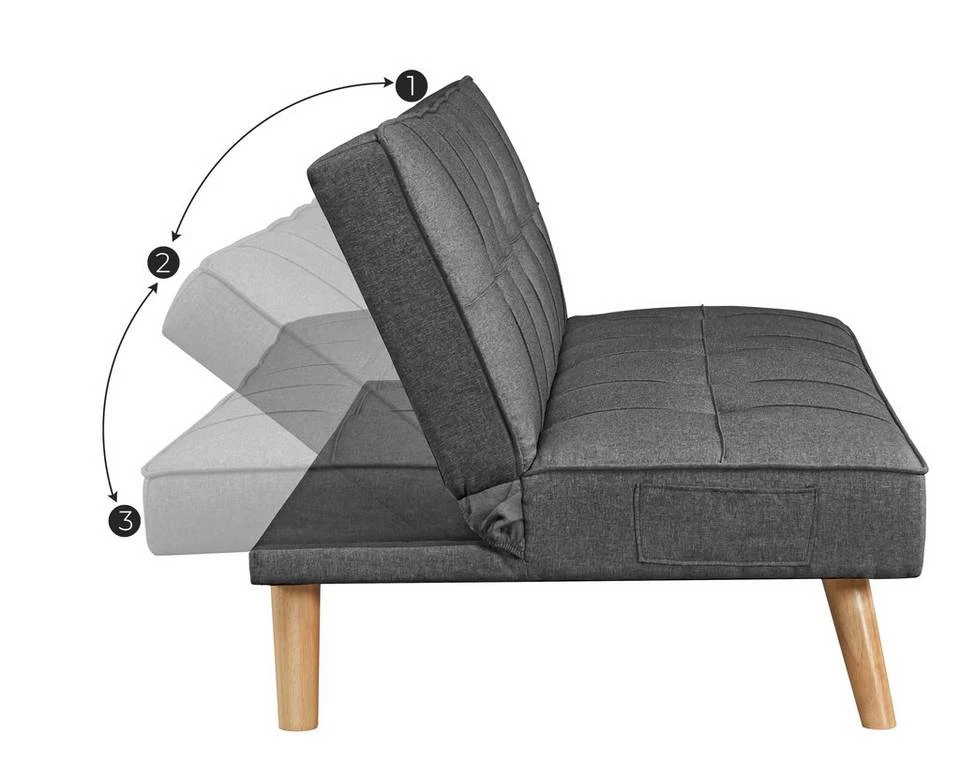 VASAGLE Schlafsofa »LCS701«, Schlafcouch, Bettsofa, 175 x 83 x 76 cm, Ausklappsofa, Wohnheim, grau Beige 6 VASAGLE Schlafsofa »LCS701«, Schlafcouch, Bettsofa, 175 x 83 x 76 cm, Ausklappsofa, Wohnheim, grau Beige – Bild 5