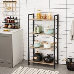 VASAGLE Bücherregal »LLS061B01 LLS60BX LLS060B02 LLS062B01«, Standregal, Stahlgestell, Büro und Flur, Industrie-Design Greige-schwarz, Vintage -Vasagle Auslauf Geschäft 81ee4482 8111 4be8 b2ef c18c6f30cf0a