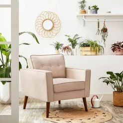 VASAGLE Relaxsessel »LAC003G01 LAC003M01«, Fernsehsessel, Loungesessel, mit Sitzkissen, für Wohnzimmer, Büro Beige, Grau -Vasagle Auslauf Geschäft 834ebec4 8e4d 457f a940 c5ce8cf40e78