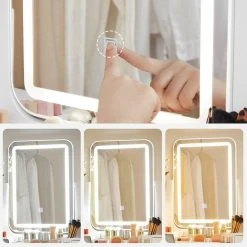 VASAGLE Schminktisch »RDT25WL«, Frisiertisch, Kosmetiktisch mit LED-Beleuchtung in 3 Farben, mit gepolstertem Hocker -Vasagle Auslauf Geschäft 83cc83b4 3f0c 4f48 a8fd f81c2f53aa07