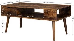 VASAGLE Couchtisch »LCT028X01«, Beistelltisch mit Stauraum, Schublade, offenes Fach, für Wohnzimmer, Esszimmer, 100 x 50 x 45 cm, vintage -Vasagle Auslauf Geschäft 8a84baa0 d9bf 40c2 811c 5f110711cd90