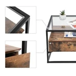 VASAGLE Couchtisch »LCT31BX«, Sofatisch mit 2 Schubladen, gehärtetes Glas, stabil, Wohnzimmer, Lounge, 106 x 57 x 45 cm, vintage 16 VASAGLE Couchtisch »LCT31BX«, Sofatisch mit 2 Schubladen, gehärtetes Glas, stabil, Wohnzimmer, Lounge, 106 x 57 x 45 cm, vintage -Vasagle Auslauf Geschäft 8d06bbe5 fece 4eee acc8 1dab321aa4b2