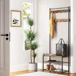 VASAGLE Garderobenständer »HSR41«, Kleiderständer mit Schuhablagen, vintage Grau, Walnussbraun 28 VASAGLE Garderobenständer »HSR41«, Kleiderständer mit Schuhablagen, vintage Grau, Walnussbraun -Vasagle Auslauf Geschäft 8d89d784 75de 47b5 b7c6 5e5116a0dc03