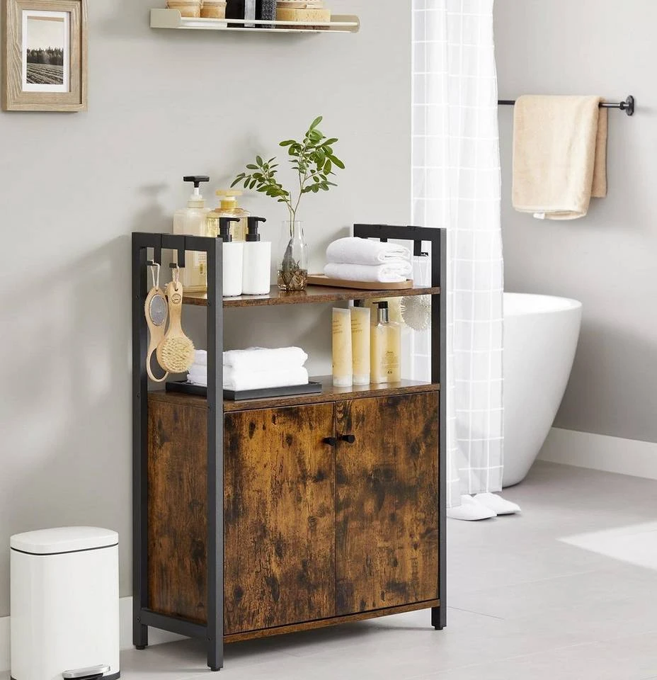 VASAGLE Badkommode »LSC602B01«, Küchenschrank, Badschrank, Beistellschrank mit Ablage, Industrie-Design, vintage 3 VASAGLE Badkommode »LSC602B01«, Küchenschrank, Badschrank, Beistellschrank mit Ablage, Industrie-Design, vintage