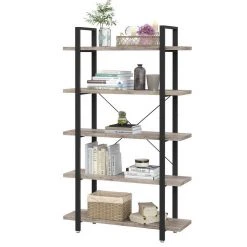 VASAGLE Bücherregal »LLS55BX LLS54BX LLS055B02«, stabiles Standregal, Wohnzimmerregal, vintage Greige-Schwarz -Vasagle Auslauf Geschäft 8f26d48b 4e0a 4378 b70a b7bfcd4d7219