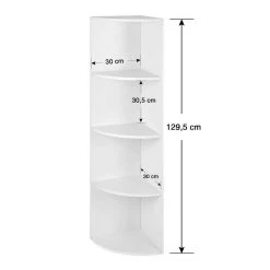 VASAGLE Bücherregal »LBC42WT«, 4 Ebenen Eckregal, 129,5cm, Standregal, für Küche, Schlafzimmer, Wohnzimmer, Büro, weiß -Vasagle Auslauf Geschäft 8f5ecc5f d323 4411 8cea e84a0fff2a48