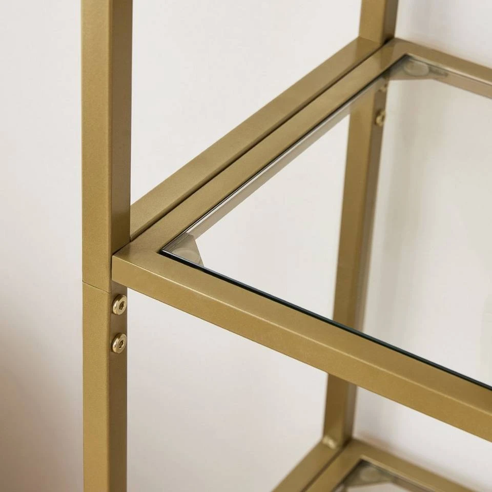 VASAGLE Standregal »LGT050A01«, Aufbewahrungsregal, Standregal aus Hartglas, golden 7 VASAGLE Standregal »LGT050A01«, Aufbewahrungsregal, Standregal aus Hartglas, golden – Bild 5