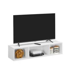 VASAGLE Wandregal »LTV104W01«, Hängeschrank, TV-Regal, TV-Schrank mit 3 Fächern, schwebend, platzsparend, weiß -Vasagle Auslauf Geschäft 908315e1 18ef 4237 b13e 85f3a099fa9e