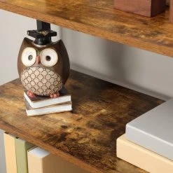 VASAGLE Bücherregal »LSC75«, Bücherschrank mit 3 Ablagen, 2 Lamellentüren, 70 x 30 x 121,5 cm Grau, Vintage -Vasagle Auslauf Geschäft 933cd2fc 26b4 4665 a2d0 b828910ba374