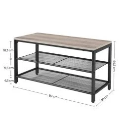 VASAGLE Schuhbank »LBS73 LBS74 LBS078«, Schuhregal mit Sitzfläche, Schuhablage, Flur, verschiedene Größen, vintage Grau -Vasagle Auslauf Geschäft 94679747 0b20 4cba 9f34 4fa406494f17