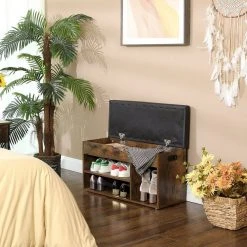 VASAGLE Schuhbank »LHS30«, Sitzbank, gepolstert, 3 offene Fächer, mit Stauraum, bis 150 kg belastbar Vintage, Wei&szlig; -Vasagle Auslauf Geschäft 958981de 790f 43ca 9773 f5413fdd85b6