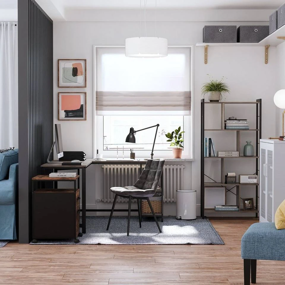 VASAGLE Schreibtisch »LWD72X LWD72MB«, L-förmiger Computertisch, Eckschreibtisch, greige Vintage 5 VASAGLE Schreibtisch »LWD72X LWD72MB«, L-förmiger Computertisch, Eckschreibtisch, greige Vintage – Bild 3