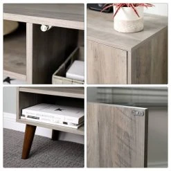 VASAGLE Lowboard »LTV09 LTV120«, Retro TV-Regal, Fernsehtisch, Fernsehschrank, 110/120 x 40 x 49 cm Greige, Vintage, Wei&szlig; -Vasagle Auslauf Geschäft 9708d114 bab4 479a a98e b02a1fef6a87