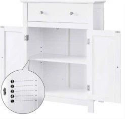 VASAGLE Badkommode »BBC61«, Badezimmerschrank, mit Schublade und verstellbarem Zwischenfach, Landhausstil, 60 x 30 x 80 cm, weiß 18 VASAGLE Badkommode »BBC61«, Badezimmerschrank, mit Schublade und verstellbarem Zwischenfach, Landhausstil, 60 x 30 x 80 cm, weiß -Vasagle Auslauf Geschäft 9875b93e 2034 4d15 aea2 f96641f32faf