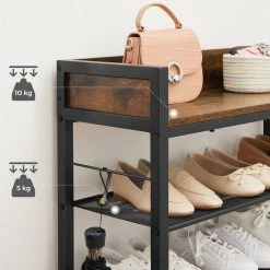 VASAGLE Schuhregal »LBS022B01«, Schuhregal, für 14 Paar Schuhe, erhöhte Seitenkanten, Industriestil, vintage -Vasagle Auslauf Geschäft 98ec76d9 41f7 4fdf adbb 33427a3b37be