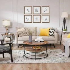 VASAGLE Beistelltisch »LET56BX«, Beistelltisch rund, Sofatisch, 2 Ablagen, vintage Greige 18 VASAGLE Beistelltisch »LET56BX«, Beistelltisch rund, Sofatisch, 2 Ablagen, vintage Greige -Vasagle Auslauf Geschäft 9962f3c8 98fd 4b27 9f56 11c7586a6101