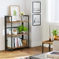 VASAGLE Standregal »LLS66X LLS88X«, Standregal, Bücherregal, Klappregal, vintage