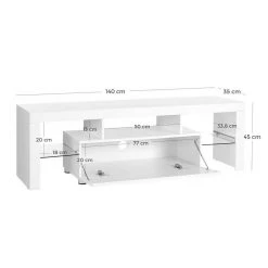 VASAGLE Lowboard »LTV14WT«, TV-Schrank, Fernsehschrank, TV-Regal, mit LED-Beleuchtung, für Fernseher bis 60 Zoll, 140 x 35 x 45 cm -Vasagle Auslauf Geschäft 9d067c65 f2ce 4b74 b495 3782c82c75da