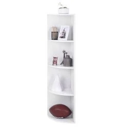 VASAGLE Bücherregal »LBC42WT«, 4 Ebenen Eckregal, 129,5cm, Standregal, für Küche, Schlafzimmer, Wohnzimmer, Büro, weiß -Vasagle Auslauf Geschäft 9d1a751e 9021 498f 865e 92ce4d81d914