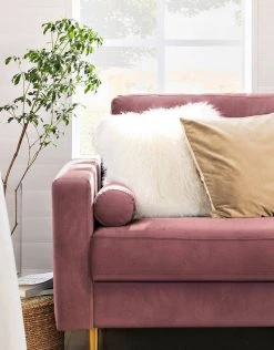 VASAGLE 3-Sitzer »LCS001«, Bezug aus Samt, Metallbeine, Klassisch bis modern, einfacher Aufbau, 183 x 78 x 88 cm Blau, Grau, Petrolfarben, Rosa -Vasagle Auslauf Geschäft 9f3784d1 2f5f 45fa 848b 092038ec5e10