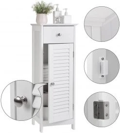VASAGLE Badkommode »BBC43WT«, Badezimmerschrank, Badschrank, weiß -Vasagle Auslauf Geschäft 9f8c5d9c 7370 4348 88f7 9b4fa1f196ff