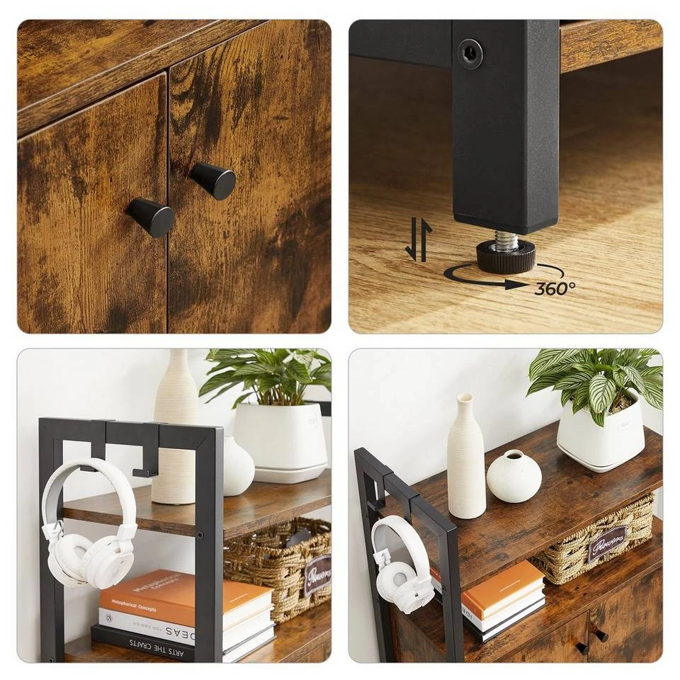 VASAGLE Badkommode »LSC602B01«, Küchenschrank, Badschrank, Beistellschrank mit Ablage, Industrie-Design, vintage 7 VASAGLE Badkommode »LSC602B01«, Küchenschrank, Badschrank, Beistellschrank mit Ablage, Industrie-Design, vintage – Bild 5