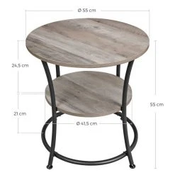 VASAGLE Beistelltisch »LET56BX«, Beistelltisch rund, Sofatisch, 2 Ablagen, vintage Greige 28 VASAGLE Beistelltisch »LET56BX«, Beistelltisch rund, Sofatisch, 2 Ablagen, vintage Greige -Vasagle Auslauf Geschäft a2d5dff8 e308 416a 9f33 081902d8a4d0