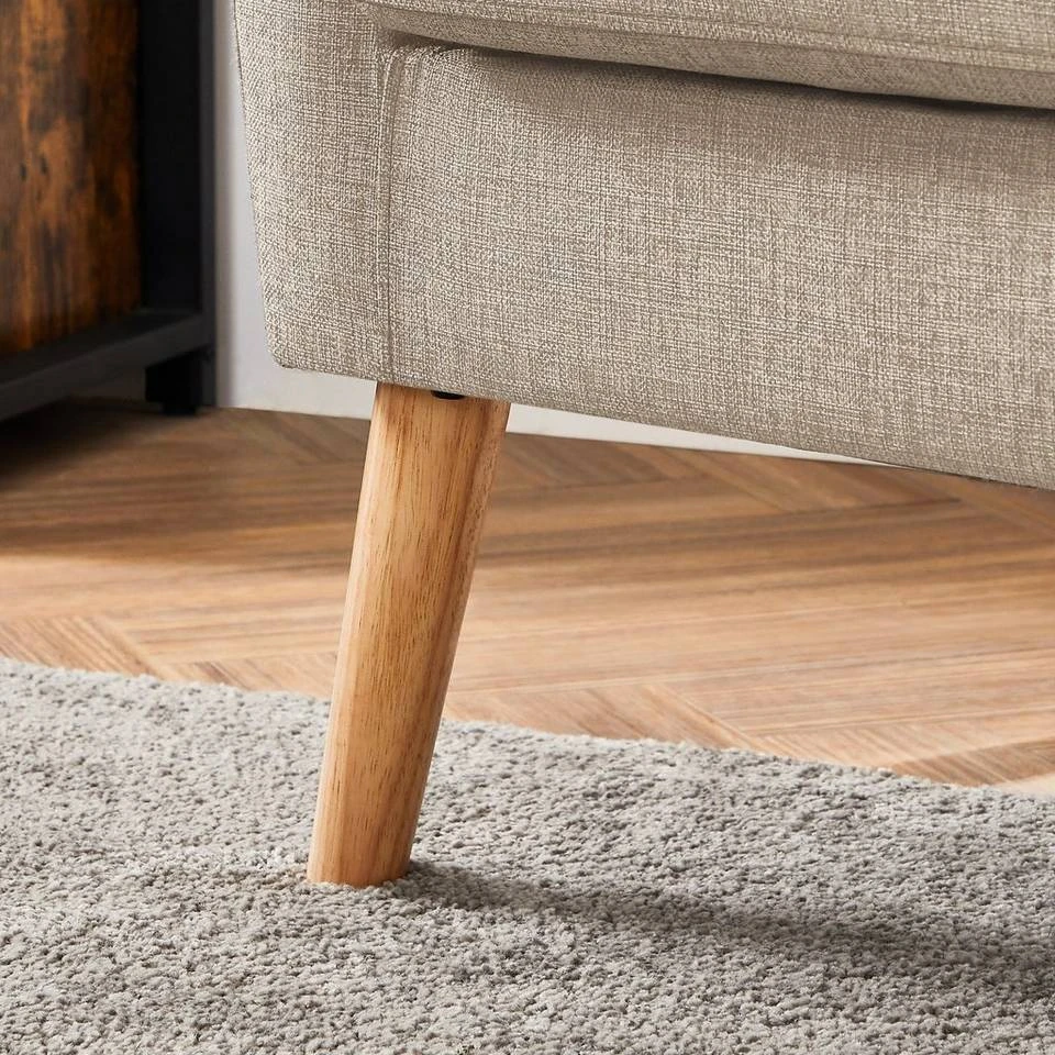 VASAGLE Relaxliege »LAC005G01 LAC005M01«, Loungesessel, mit Sitzkissen, Beine aus Massivholz, modern, für Wohnzimmer, Büro Beige, Grau 17 VASAGLE Relaxliege »LAC005G01 LAC005M01«, Loungesessel, mit Sitzkissen, Beine aus Massivholz, modern, für Wohnzimmer, Büro Beige, Grau – Bild 16