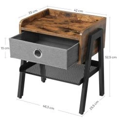 VASAGLE Nachttisch »LET64X«, Beistelltisch, Nachtschrank, Ablage mit herausnehmbarer Stoffschublade -Vasagle Auslauf Geschäft a41804fc aea8 4cd8 af9f 279a74f56961