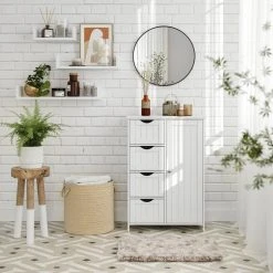 VASAGLE Badkommode »LHC41«, Badschrank, Beistellschrank, Kommode, 55 x 30 x 81 cm Grau, Wei&szlig; -Vasagle Auslauf Geschäft a47beda6 242f 431a 8086 62d517cc0b83