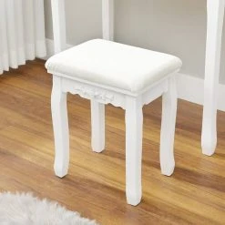 VASAGLE Schminktisch »RDT175W01«, Frisiertisch, Kosmetiktisch mit gepolsterter Hocker, 5 Schubladen, weiß -Vasagle Auslauf Geschäft a6729110 1a0e 42fc 802e ef3a23c96e57