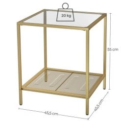 VASAGLE Beistelltisch »LGT030W01 LGT030A01«, Couchtisch mit 2 Ebenen, aus Hartglas, Gold-Transparent -Vasagle Auslauf Geschäft a717f1ee f175 4640 a93f 616a6dfea7a9