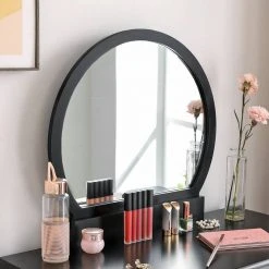 VASAGLE Schminktisch »RDT11BK RDT11K«, Frisiertisch, mit rundem Spiegel und gepolstertem Hocker, 2 große Schubladen Schwarz | schwarz, Weiß | natur 28 VASAGLE Schminktisch »RDT11BK RDT11K«, Frisiertisch, mit rundem Spiegel und gepolstertem Hocker, 2 große Schubladen Schwarz | schwarz, Weiß | natur -Vasagle Auslauf Geschäft a7c2626f 2e62 456f 9428 549ef65ca090