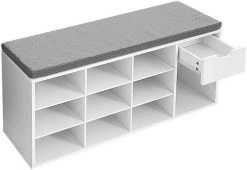 VASAGLE Schuhbank »LHS24WT«, Schuhregal mit Schublade, 104 x 30 x 48 cm (L x B x H), weiß 13 VASAGLE Schuhbank »LHS24WT«, Schuhregal mit Schublade, 104 x 30 x 48 cm (L x B x H), weiß -Vasagle Auslauf Geschäft a838e36b d74d 4376 b890 61462d0b868b