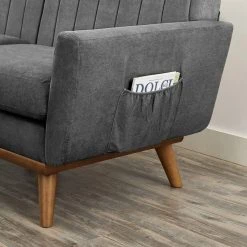 VASAGLE 3-Sitzer »LCS030«, Couch für Wohnzimmer, Beine aus Massivholz, Mid-Century Stil, 191 x 80,5 x 86 cm Beige, Grau -Vasagle Auslauf Geschäft a8e7311b 3216 4ed1 b220 68f9372bf51f